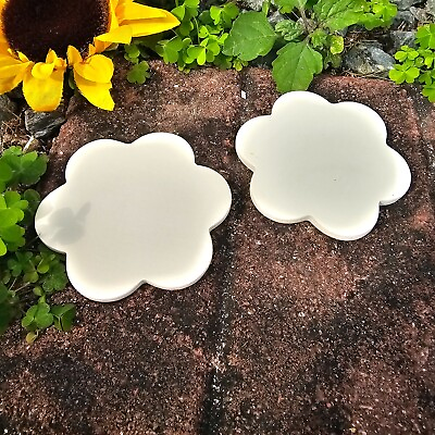 #ad 2x Flower Tiles 3.5quot; IN STOCK Ceramic Bisque Ready To Paint Pottery $17.85
