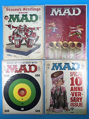 #ad Vintage MAD MAGAZINE Lot 4 1962 JANAPRILJUNEJULY ISSUES #68 70 71 72 VG $48.95