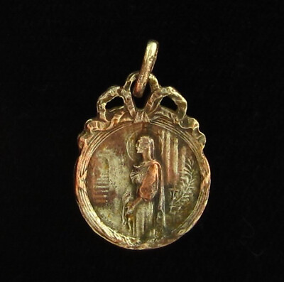 #ad Vintage Saint Philomena Medal Saint Vianney Catholic Petite Medal Small Size $9.59