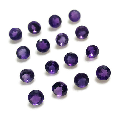 #ad 25 Pcs Natural Purple Amethyst 12x12mm Round Faceted Cut Gemstone AF 302 $139.80