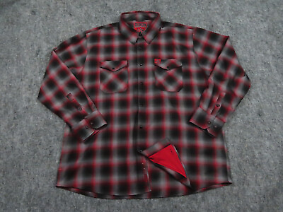 #ad Dixxon Shirt Mens 4XL Black Red Plaid Flannel Company Kindig It Sold Out $49.95