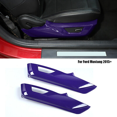 #ad 2pcs Purple Seat Side Panel Trim Cover Bezels For Ford Mustang 2015 Accessories $38.50