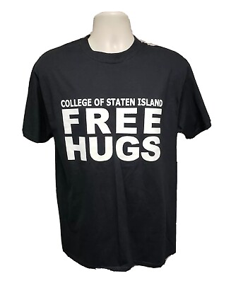 #ad College of Staten Island Free Hugs Adult Medium Black TShirt $15.00