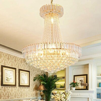 #ad 23.6quot; Luxury K9 Crystal Chandelier Fixture Ceiling Lamp Hanging Pendant Lighting $209.09