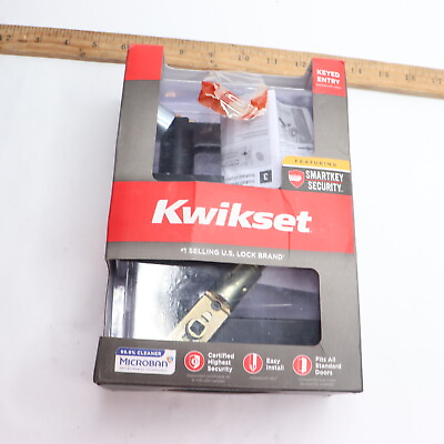 #ad Kwikset Halifax Signature Series SmartKey Entry Lockset Matte Black $31.29