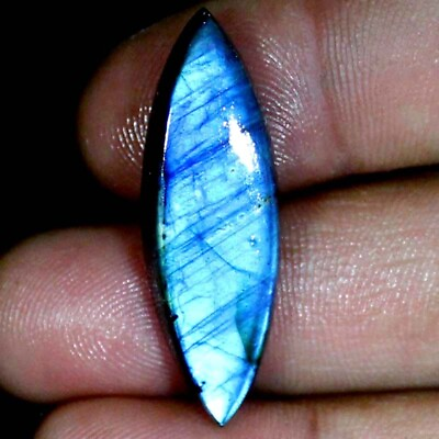 #ad Blue Labradorite Cabochon 32.25Ct 100% Natural Marquise 13X40X7mm Loose Gemstone $9.19