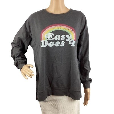#ad Wildfox Easy Does it Sommers Sweatshirt Size M Gray $34.99