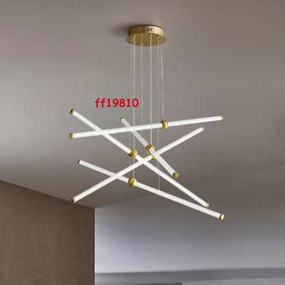 #ad Modern Brass Chandelier Vintage Linear Lamp Sputnik Ceiling Glass Light Fixture $286.23