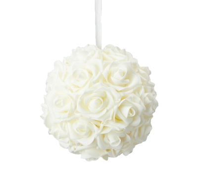 #ad 7quot; IVORY Hanging Foam Pomander Kissing Rose Ball Party Decor CLOSEOUT $13.96