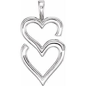 #ad Sterling Silver Double Heart Pendant for Women $77.90