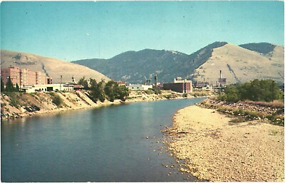 #ad Missoula River With The City In The Background Missoula Montana Postcard $7.25