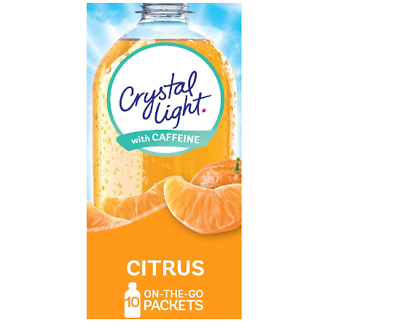 #ad Crystal Light Sugar Free Energy Citrus On The Go Powdered Drink Mix 10 Count $5.45
