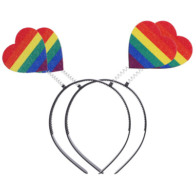 #ad 2PCS Rainbow Headband Pride Day Hair Hoop Decoration Colorful Rainbow Hairband $9.39