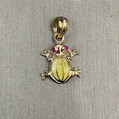 #ad 14K Gold Yellow Frog Pendant For Necklace or Chain $206.82