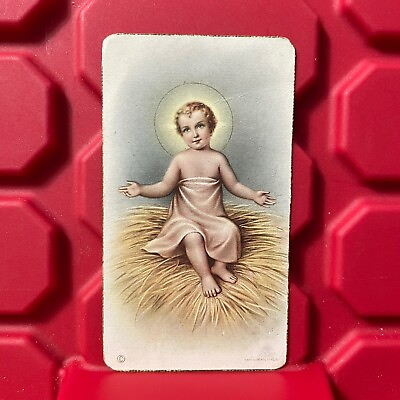 #ad The Christ Child Baby Jesus 2.25 x 4 Pocket Holy Card Printed Italy Vintage 30s $24.99