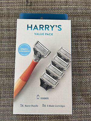 #ad Harry#x27;s Value Pack Contains 1 Ember Razor Handle And 5 5 Blade Cartridges $14.99