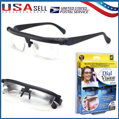 #ad Adjustable Dial Glasses Variable Focus For Reading Distance Vision Eyeglasses. $6.99