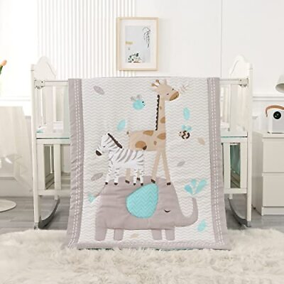 #ad Crib Bedding Set Gray Premium 3 Piece Baby Bedding Set Elephant Nursery Bed... $46.16