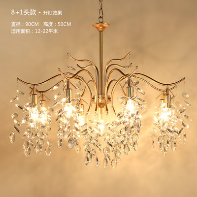 #ad American crystal chandelier living restaurant bedroom luxurious pendant light Yc $230.00
