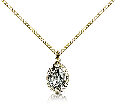 #ad Our Lady of Miraculous Medal Pendant For Women Gold Filled Necklace with 18... $70.50