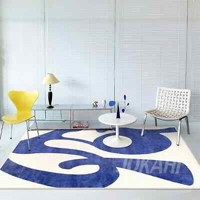 #ad New Arrival Royal Blue Hand Tufted 100% Pure Woolen Area Rug Living Room $210.75