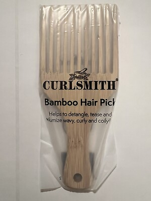 #ad Curlsmith Natural Bamboo Hair Pick Detangle amp; Volumize Wavy Curly Hair $9.85