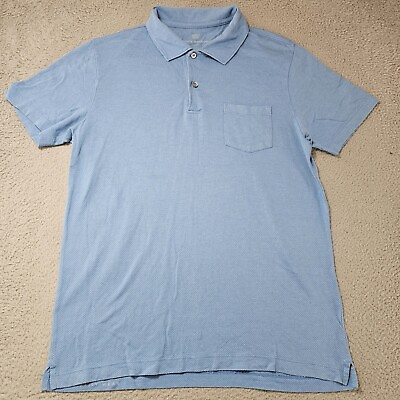 #ad Mack Weldon Polo Shirt Mens Size Large Blue Daily Golf Performance Tennis Pique $14.89