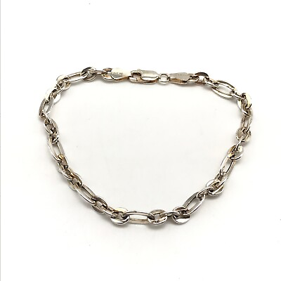 #ad 925 Italy Sterling Vintage Simple Chain Link Bracelet 8quot; $39.99