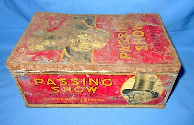 #ad Vintage Original Old Rare Collectible Passing Show Cigarette Adv Litho Tin Box $40.49