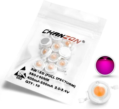 #ad Chanzon 10 pcs High Power Led Chip 3W 3 Watts P Full Spectrum 380 840nm $18.31