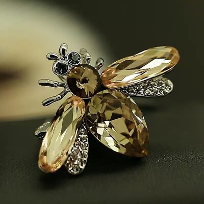 #ad Cute Bee Brooch Fashion Crystal Insect Corsage Women Pin Vintage Enamel Brooch $3.19