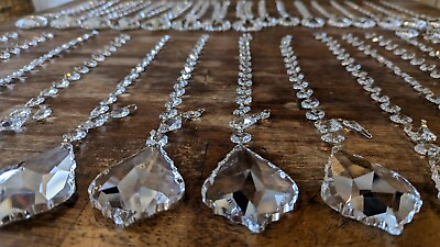 #ad #ad CHANDELIER FACETED PRISM LOT French Teardrop Double Chain Lamp Light Fixture $68.00