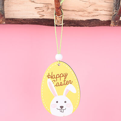 #ad 2pcs set Easter Pendant Cute Diy Easter Bunny Wooden Pendant Creative $7.01