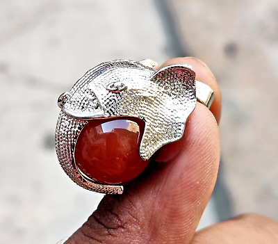 #ad Natural Carnelian Elephant Design Handmade Fashion Jewelry Pendant 1quot; $3.99