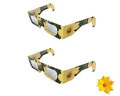 #ad 2x Flower Theme Solar Eclipse Glasses ISO Certified AAS Approved $8.95