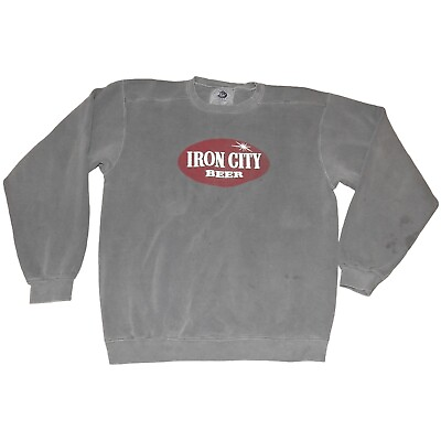 #ad Vintage Iron City Beer Authentic Pigment Pullover Sweatshirt Men#x27;s Large Mexico $19.99