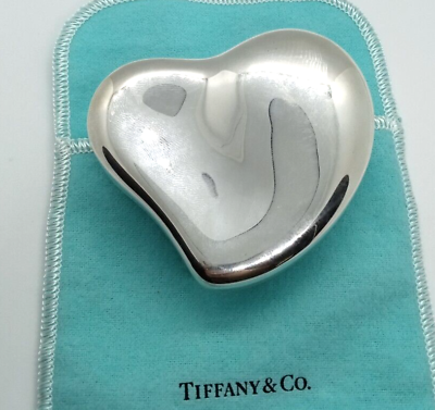 #ad TIFFANY amp; CO. ELSA PERETTI STERLING SILVER HEART SHAPED TRINKET BOX $499.99
