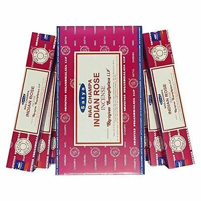 #ad Satya Nag Champa Indian Rose Incense Sticks Pack of 12 Boxes 15gms $14.99