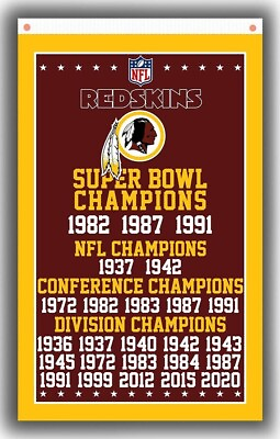 #ad #ad Washington Redskins Commanders 3x5 Flag Super Bowl Champions Football Banner $12.85