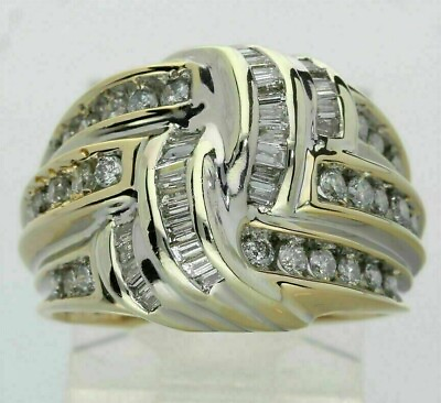 #ad 2.50Ct Baguette Lab Created Diamond Wedding Cluster Ring 14K Yellow Gold Plated $110.99