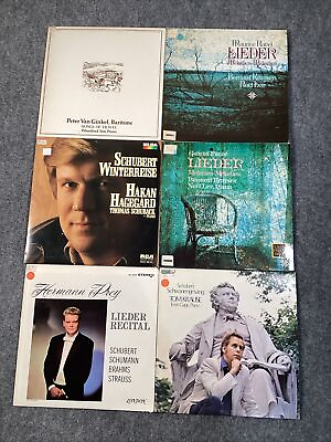 #ad Classical LP Lot 6 Lieder Baritone Winterreise Schubert Ravel Faure Brahms $24.99