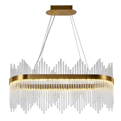 #ad WABON Modern Crystal Chandelier Luxury Gold Raindrop Chandelier Oval LED Pend... $179.99