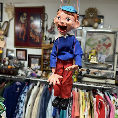 #ad Vintage Pelham Boy Wooden Puppet. Great Find $45.00