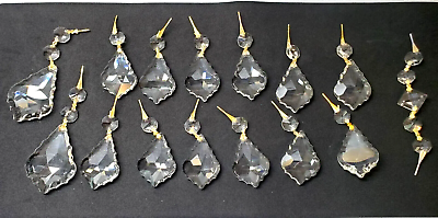 #ad 15 pcs. High Quality Replacement Chandelier Scalloped French Cut Crystals Parts $25.00