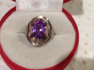 #ad Chic Rare Vintage Soviet Russian Ring Silver 875 Alexandrite Size 8 Antique USSR $119.99