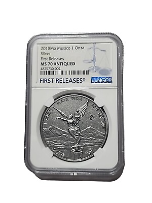 #ad 2018 Mo Mexico Onza Silver Libertad NGC MS70 ANTIQUE FINISH FIRST RELEASES 👌 $589.99