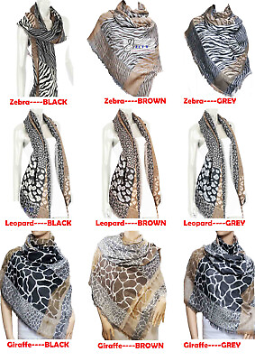 #ad #ad Fashion Animal Pattern Pashmina Scarf Shawl Wrap Giraffe Leopard Zebra $7.59