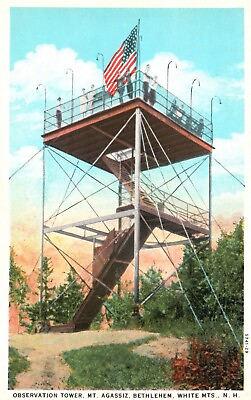 #ad Postcard NH Bethlehem Mt Agassiz Observation Tower WB Vintage PC G8826 $2.00