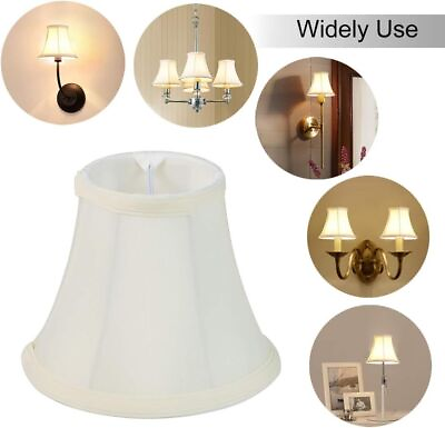 #ad 2 Wellmet Chandelier Shades Clip On For Candelabra Bulbs 3quot; x 6quot;x 5quot; Cream $19.43