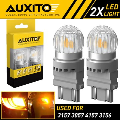 #ad AUXITO 3157 3156 Amber yellow LED Turn Signal Parking Light Bulb CANBUS 6T EOA $14.24